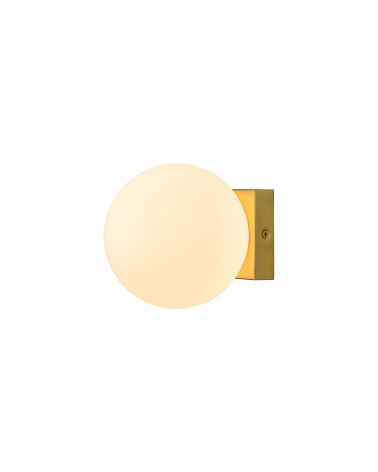 Spherical light fixture that serves as a wall light and ceiling light 6W LED 3000K decorative lighting in a gold finish