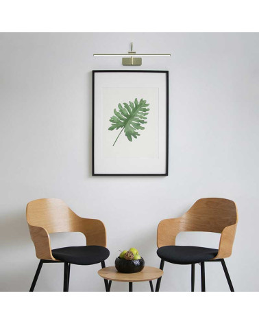 45cm 8W LED picture light wall, aged brass finish and warm light 3000K 619Lm