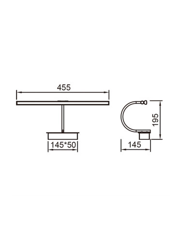 45cm 8W LED picture light wall, aged brass finish and warm light 3000K 619Lm