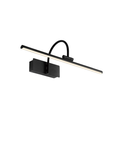 45cm 8W LED picture light wall, black finish and warm light 3000K 619Lm