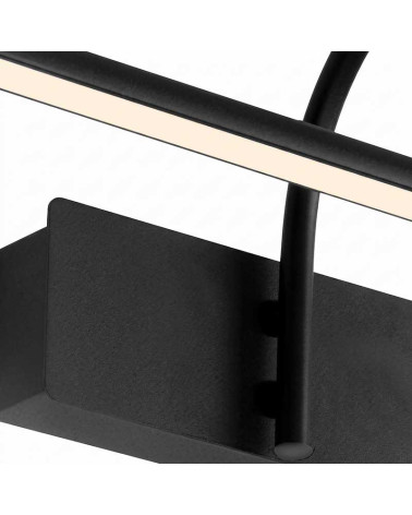 60cm 12W LED picture light wall, black finish and warm light 3000K 908Lm