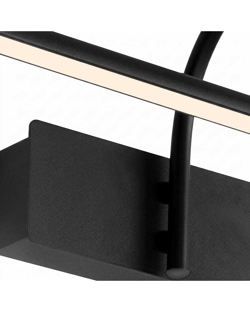 60cm 12W LED picture light wall, black finish and warm light 3000K 908Lm