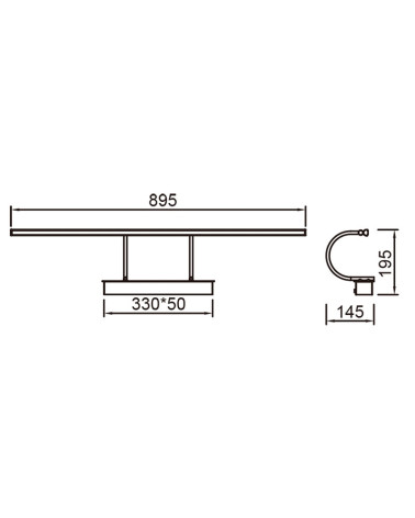 90cm 18W LED picture light wall, chrome finish, warm light 3000K 1257Lm