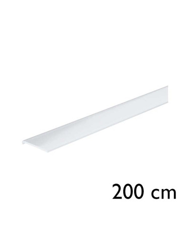 Difusor de plástico tránslucido para carril y tiras LED, 200 cm, fácil instalación