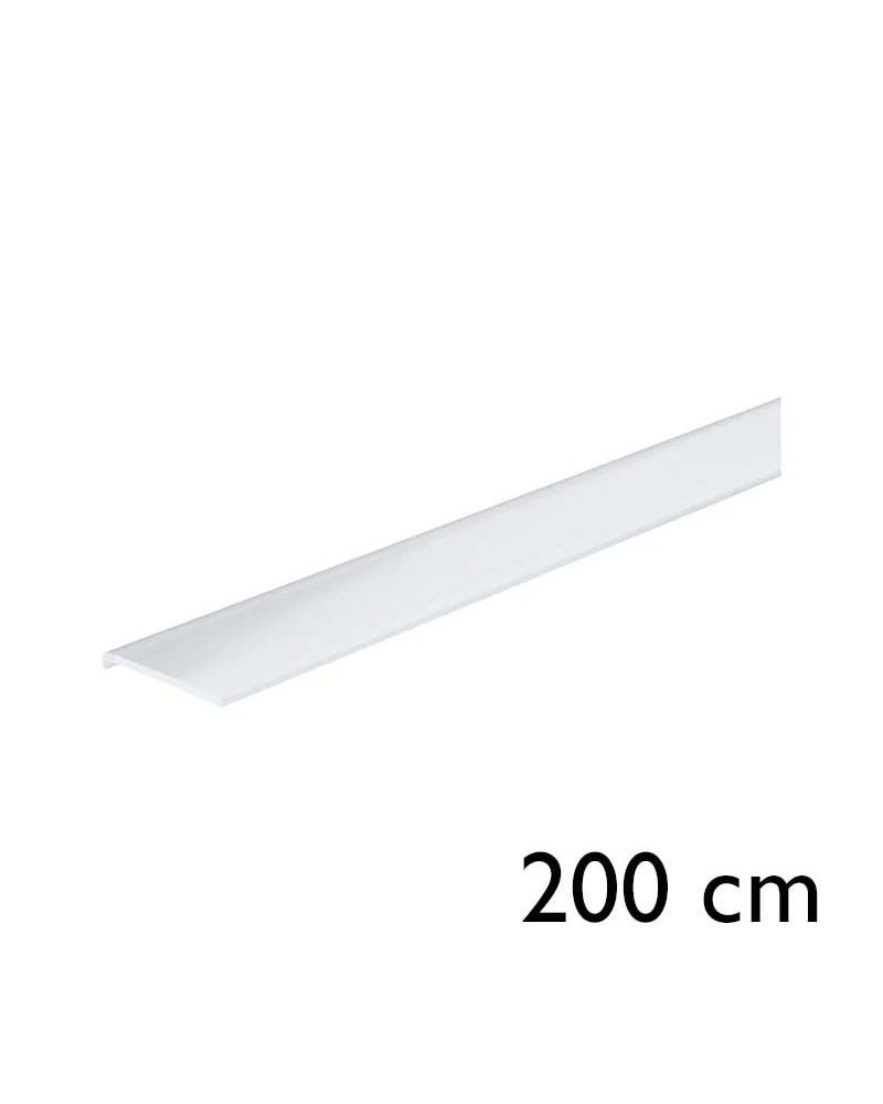 Difusor de plástico tránslucido para carril y tiras LED, 200 cm, fácil instalación