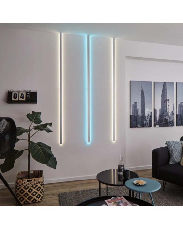 Difusor de plástico tránslucido para carril y tiras LED, 200 cm, fácil instalación