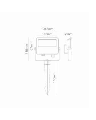 Pincho de jardín LED 10W Switch CCT 2700K-3000K-4000K-5000K protección IP65 y aluminio acabado corten