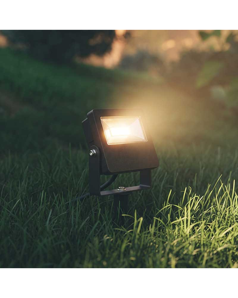 Foco proyector LED 10W Switch CCT 3000K-4000K-5000K para exterior IP65 en acabado blanco, negro o gris
