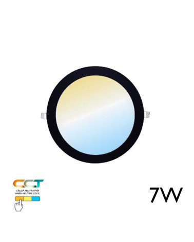 Downlight LED 7W CCT 12cms negro 3000ºK 4000ºK 6000ºK