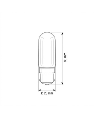 Tubular navigation bulb 40W BA22 110V 28x88mm matte finish