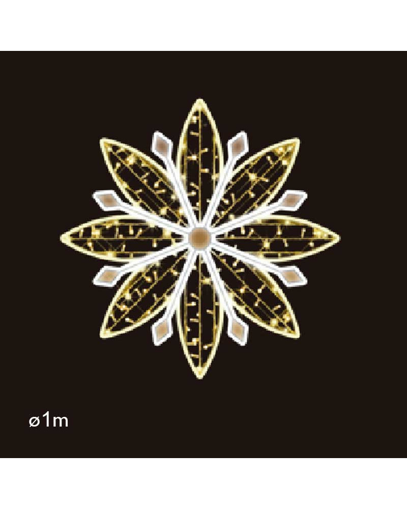 Figura Navideña con forma de estrella flor 8 puntas 100x100cms apto para exteriores intermitente 25W