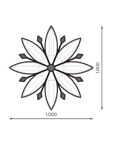 Figura Navideña con forma de estrella flor 8 puntas 100x100cms apto para exteriores intermitente 25W