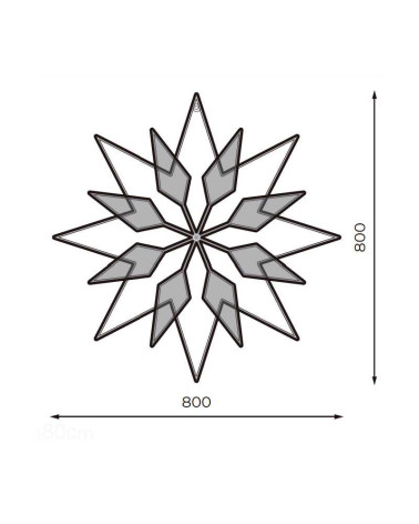 Figura Navideña con forma de estrella flor 8 puntas 80x80cms apto para exteriores intermitente 23W