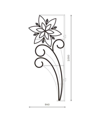 Christmas Light Decoration Flower and Spirals 200cm x 84cm for streets flashing 30W