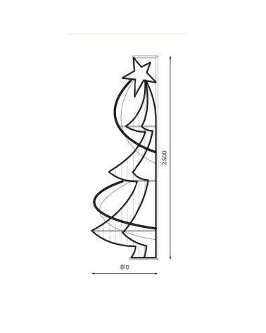 Green Christmas Tree Light for Streetlights 250cm x 80cm 48W Moving Light