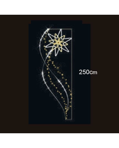 Light-up figure for streets and lampposts, 250cm x 87cm, with shooting star, light movement, chasing effect and waves
