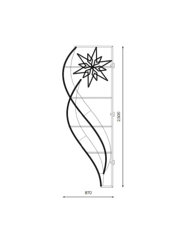 Light-up figure for streets and lampposts, 250cm x 87cm, with shooting star, light movement, chasing effect and waves