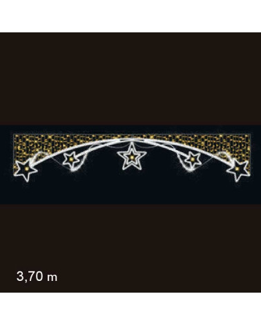 Christmas Light Arch with central star and 10 stars for streets, 5m