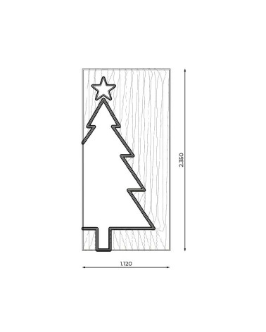Figura Luminosa LED de Navidad para Farolas Árbol con Estrella 2,35M