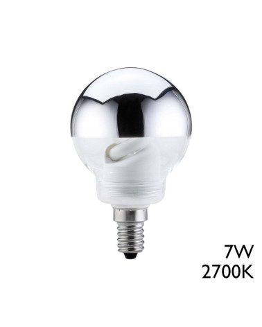 Bombilla de globo Paulmann con cúpula plata LED 7W E14 2700K Diámetro 60mm