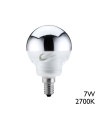 Paulmann LED globe bulb with silver crown, 7W E14 2700K, 60mm diameter
