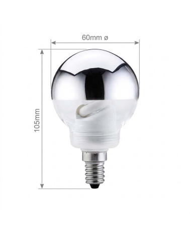 Bombilla de globo Paulmann con cúpula plata LED 7W E14 2700K Diámetro 60mm