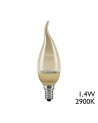 Bombilla LED Paulmann vela rizada 1,4W color oro E14 2900K 60 Lúmenes