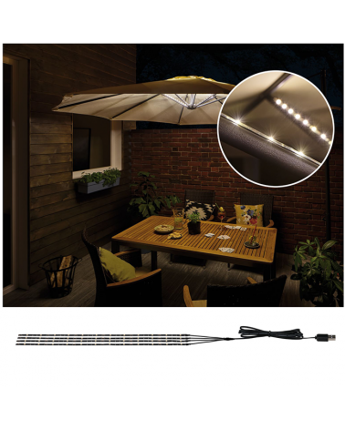 Tira LED para sombrilla exterior 6x27cm 3000K 0,3W 25Lm