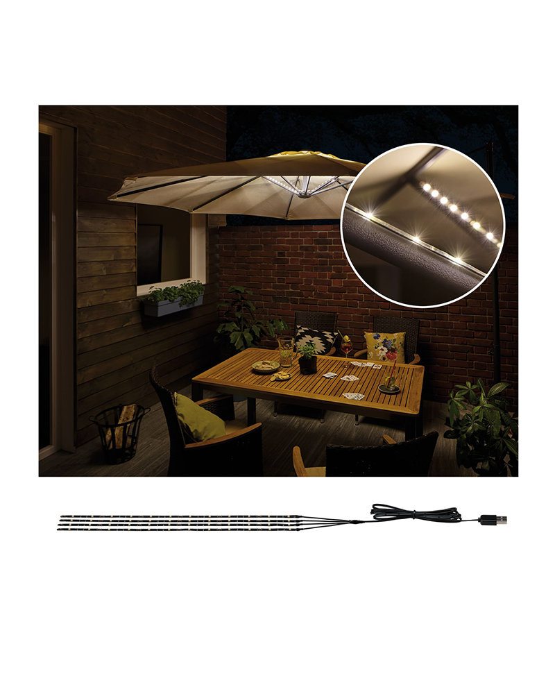 Tira LED para sombrilla exterior 6x27cm 3000K 0,3W 25Lm