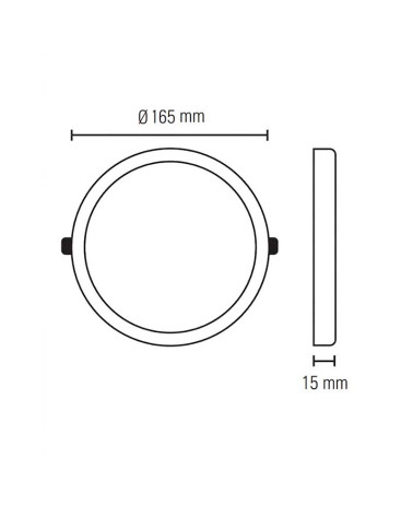 Plafón downlight 16,5cm LED 12W 3CCT redondo de superficie o empotrable acabado blanco (para agujeros desde 6cms hasta 14cms)