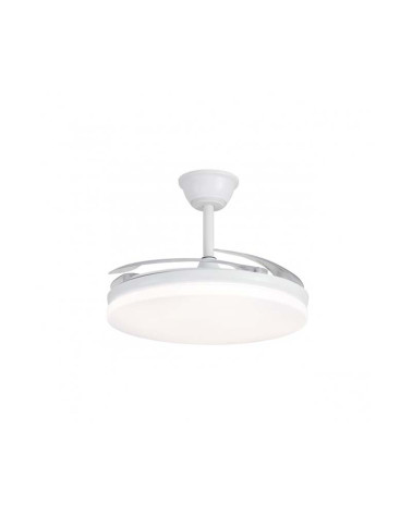 Ventilador de techo 30W PALAS RETRÁCTILES plafón LED 72W 8064Lm REGULABLE acabado blanco