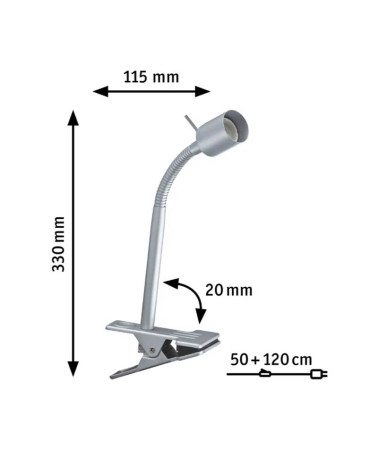 Flexible arm clip hose GU10 front bushing
