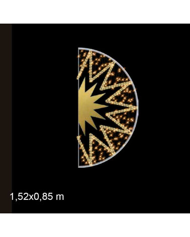 Figura Luminosa LED medio sol en luz dorada 150cm