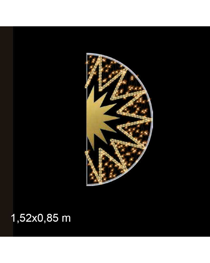 Figura Luminosa LED medio sol en luz dorada 150cm