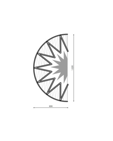 Figura Luminosa LED medio sol en luz dorada 150cm