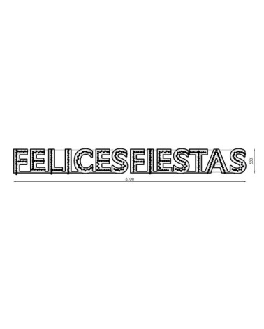 Cartel para calles FELICES FIESTAS doble Neón lentejuelas de 5,1 metros LEDs 270W