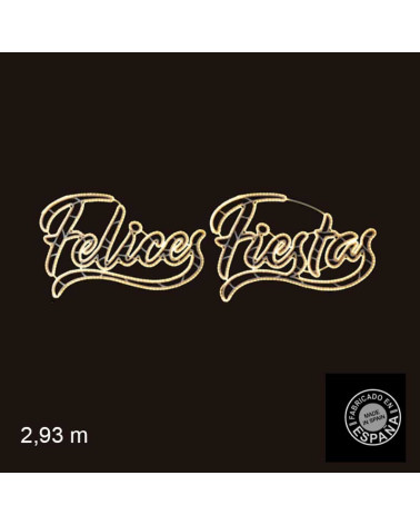 Cartel para calles FELICES FIESTAS luz cálida de 2,93 metros LEDs 82W