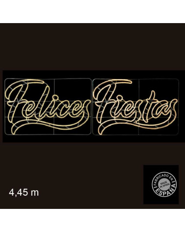 Cartel para calles FELICES FIESTAS luz cálida de 4,45 metros LEDs 110W