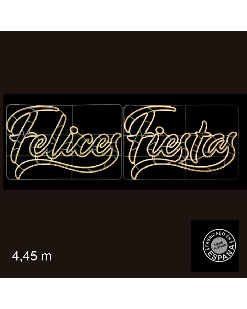 Cartel para calles FELICES FIESTAS luz cálida de 4,45 metros LEDs 110W
