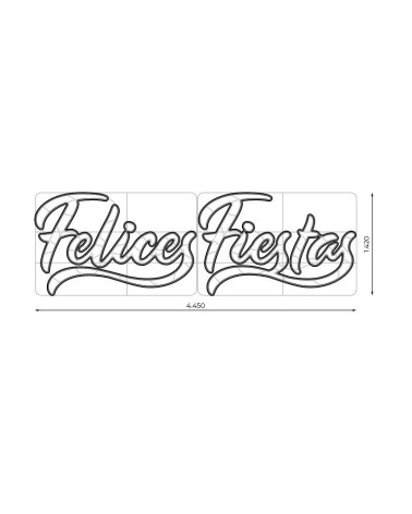 Cartel para calles FELICES FIESTAS luz cálida de 4,45 metros LEDs 110W