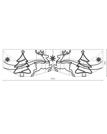 Arco LED para Alumbrado de Calles con Renos y Abetos Navideños  500x136 cm Con Intermitencia