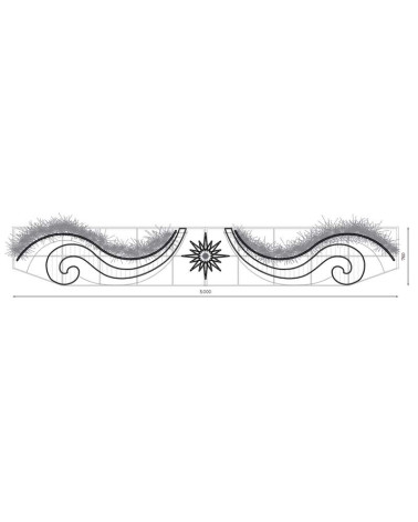 Arco LED de Calle Navideño con espirales doradas y Estrella 500x76 cm con Intermitencia