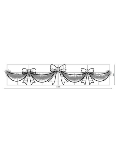Arco LED de Calle Navideño con Lazos Dorados y Guirnalda 500x101 cm con Intermitencia