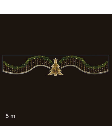 Arco luces navidad LED con Árbol Central y Guirnalda 600x109 cm con Intermitencia
