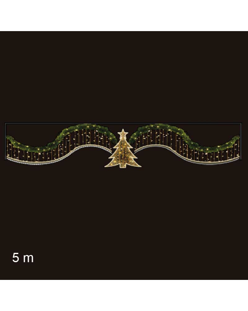 Arco luces navidad LED con Árbol Central y Guirnalda 600x109 cm con Intermitencia