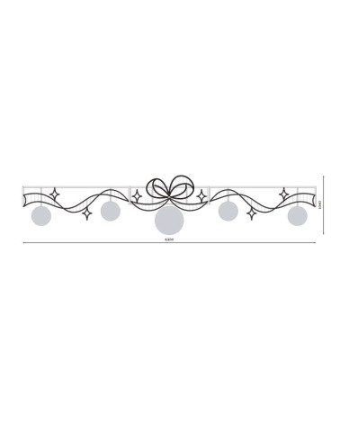 Arco LED de Calle Navideño Lazos Rojos con Bolas Multicolor 520x104 cm con Intermitencia