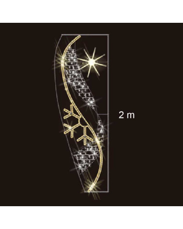 Motivo Luminoso copo y estrella para farolas y calles 200cm x 71cm para calles luz intermitente