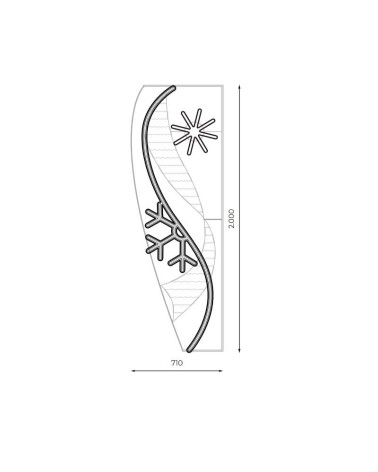 Motivo Luminoso copo y estrella para farolas y calles 200cm x 71cm para calles luz intermitente