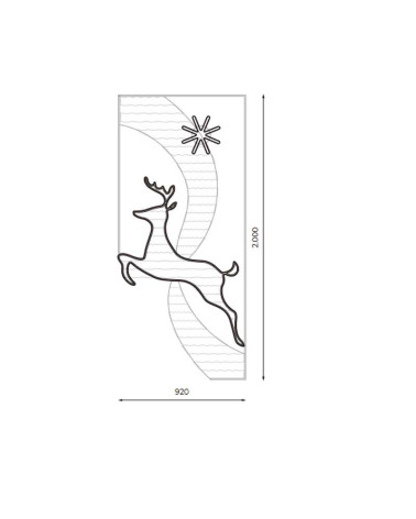 Motivo Luminoso reno y  estela para farolas y calles 200cm x 71cm para calles luz intermitente