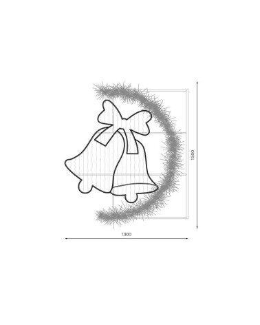 Figura LED Navideña Campanas con Lazo y Guirnalda verde 150x130 cm e e Intermitencia